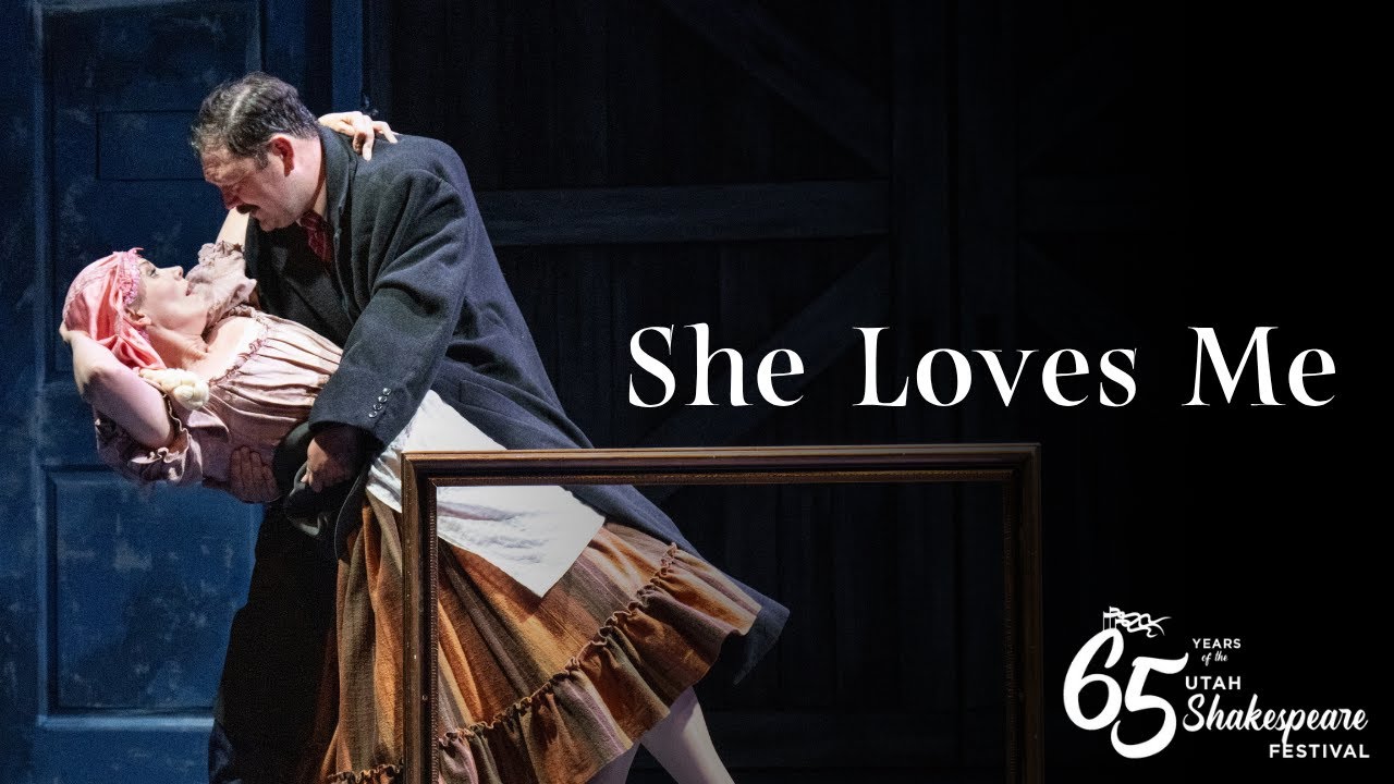 She Loves Me musical performance at Utah Shakespeare Festival 2026, romantic stage scene with warm and intimate atmosphere